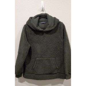 ABERCROMBIE Sherpa Fleece Olive Green Sweater